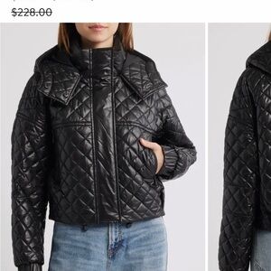 BCBG Women's Black Quilted Puffer Jacket
